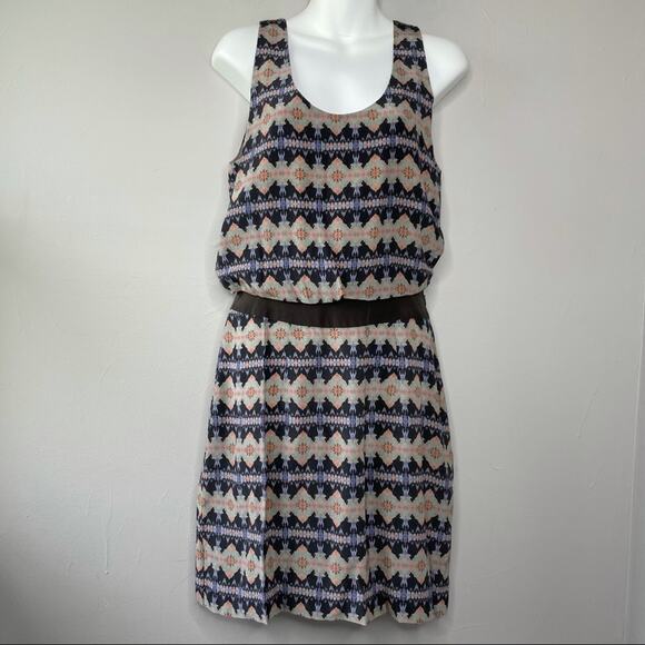 MORGAN CARPER ANTHROPOLOGIE Silk Mini Dress Womens Size 8 Summer Flowy Boho - Picture 1 of 7